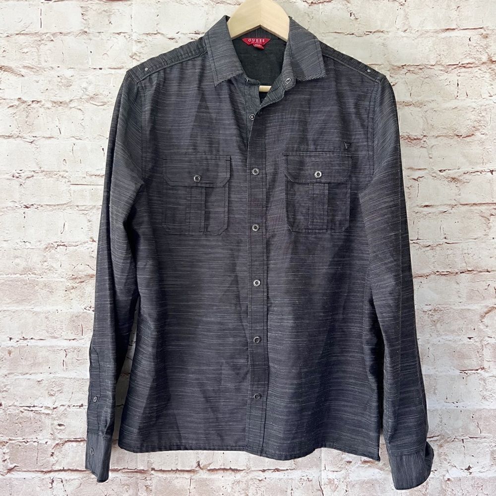 Guess mens snap up surplus shirt